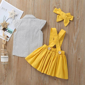 Yellow Polka Dot Skirtini Set