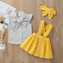 Load image into Gallery viewer, Yellow Polka Dot Skirtini Set