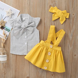 Yellow Polka Dot Skirtini Set